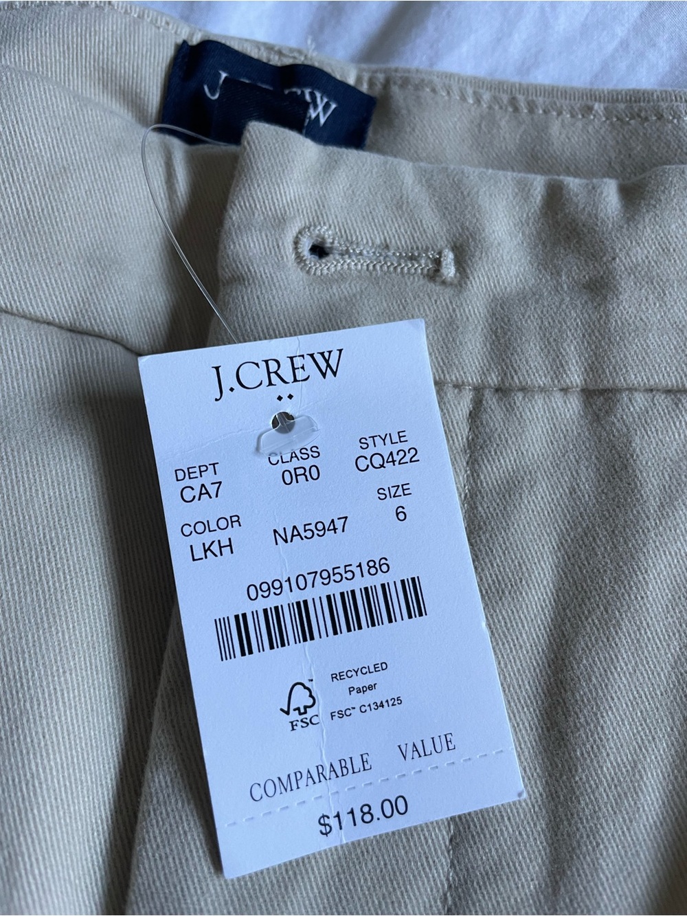 J. Crew Straight-Leg Chino in Light Khaki